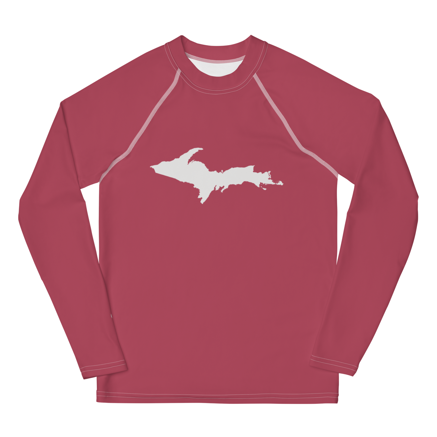 Michigan Upper Peninsula Rash Guard (w/ UP Outline) | Youth - Popstar Pink