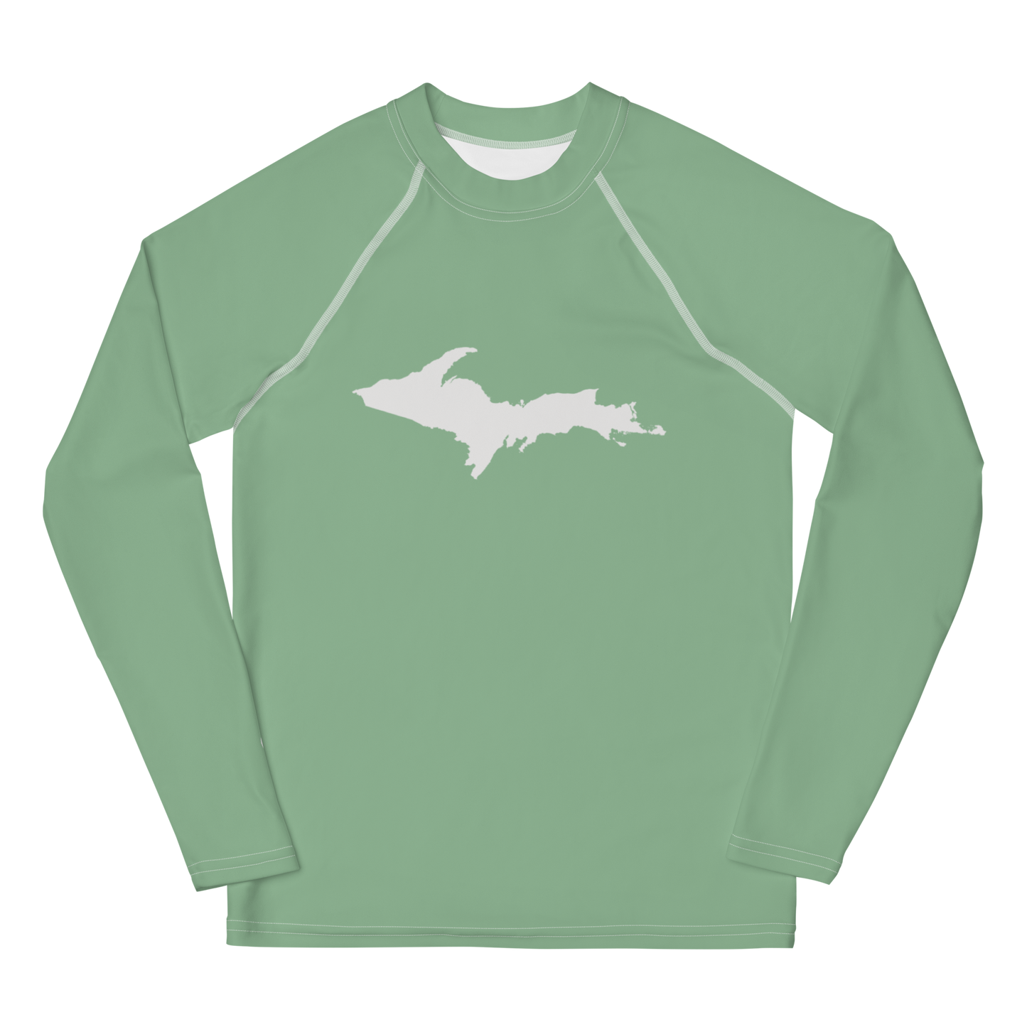 Michigan Upper Peninsula Rash Guard (w/ UP Outline) | Youth - Sea Green