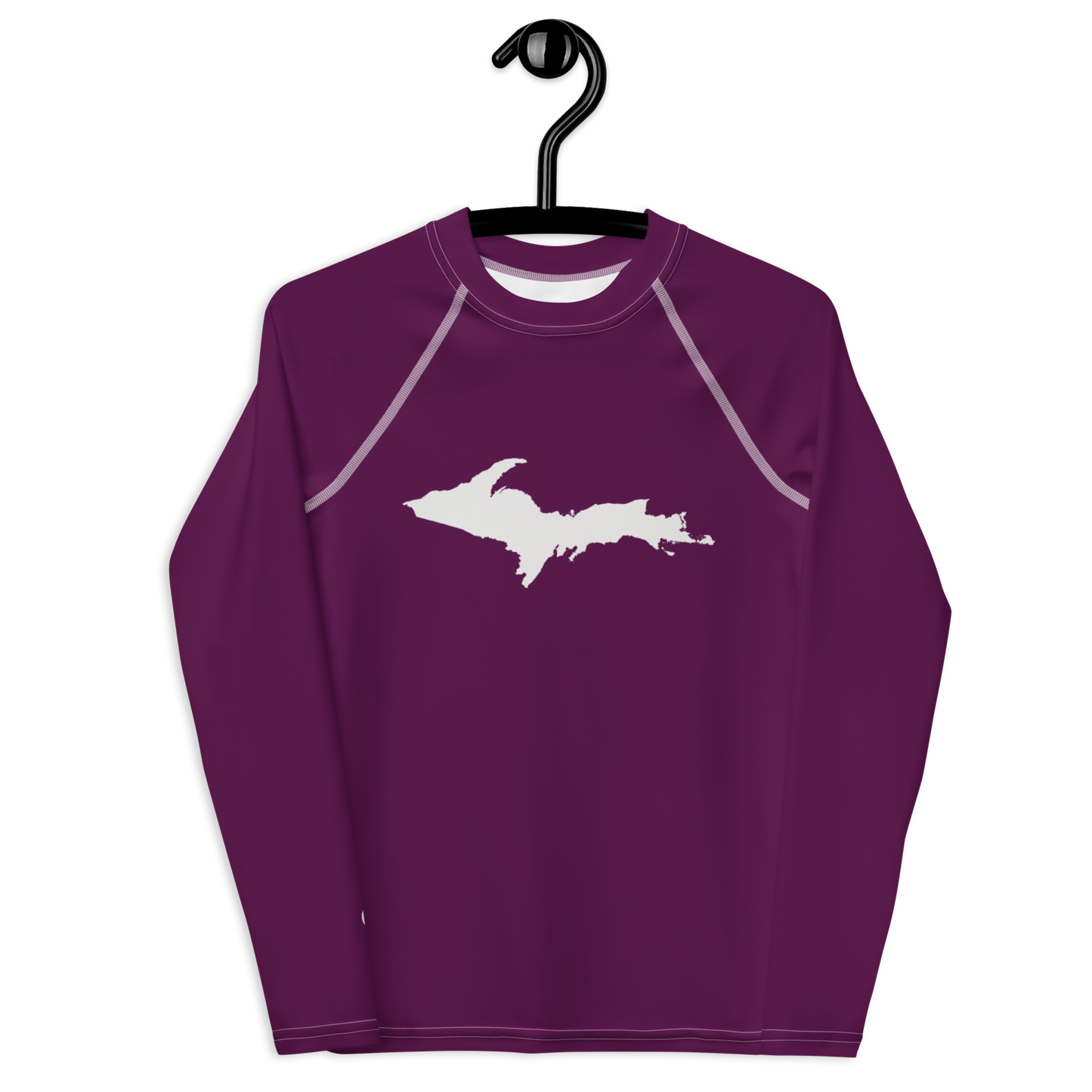 Michigan Upper Peninsula Rash Guard (w/ UP Outline) | Youth - Tyrian Purple