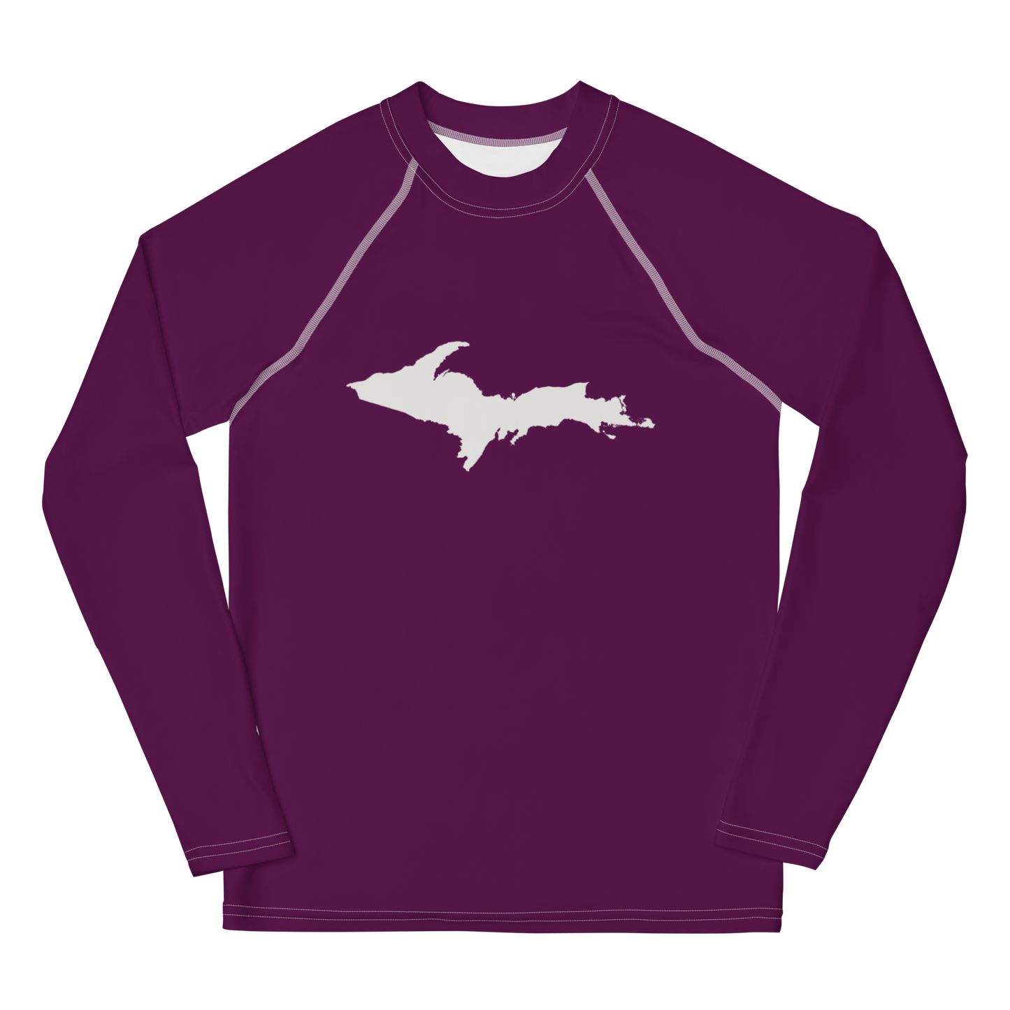 Michigan Upper Peninsula Rash Guard (w/ UP Outline) | Youth - Tyrian Purple