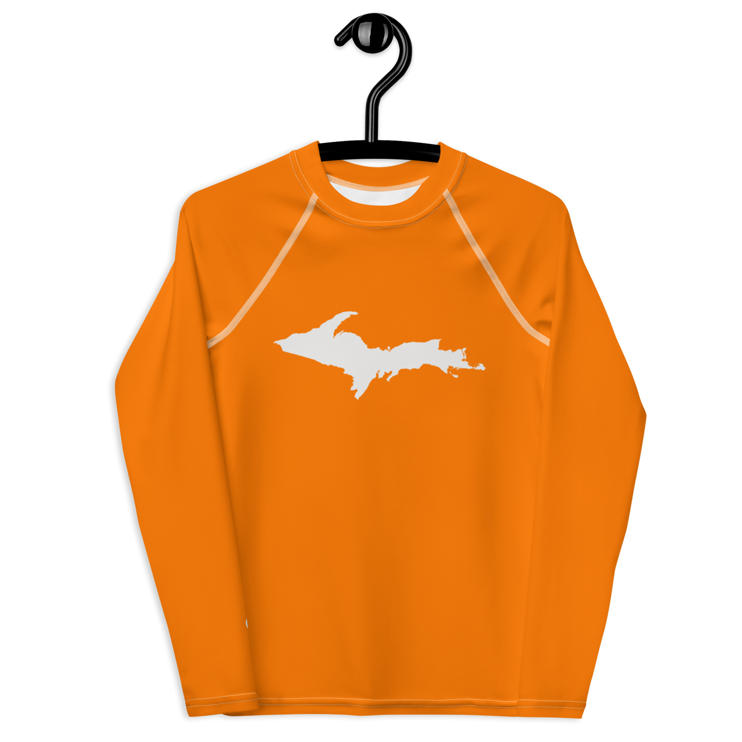 Michigan Upper Peninsula Rash Guard (w/ UP Outline) | Youth - Safety Orange