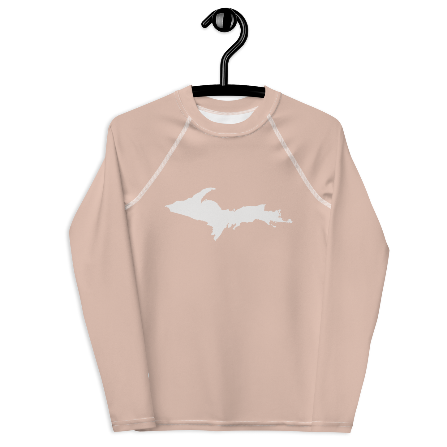 Michigan Upper Peninsula Rash Guard (w/ UP Outline) | Youth - Rose Gold