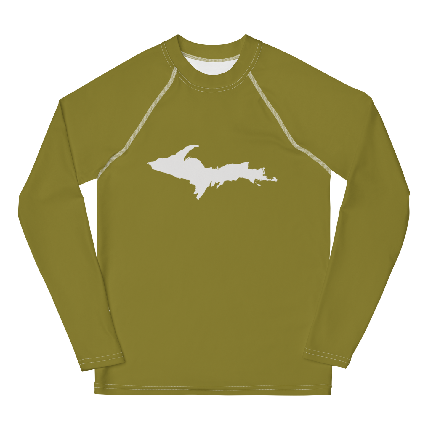 Michigan Upper Peninsula Rash Guard (w/ UP Outline) | Youth - Scrub Gold