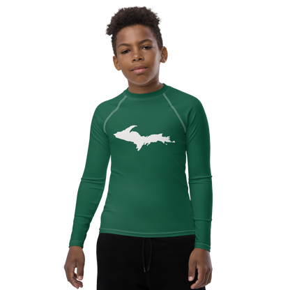 Michigan Upper Peninsula Rash Guard (w/ UP Outline) | Youth - Superior Gold