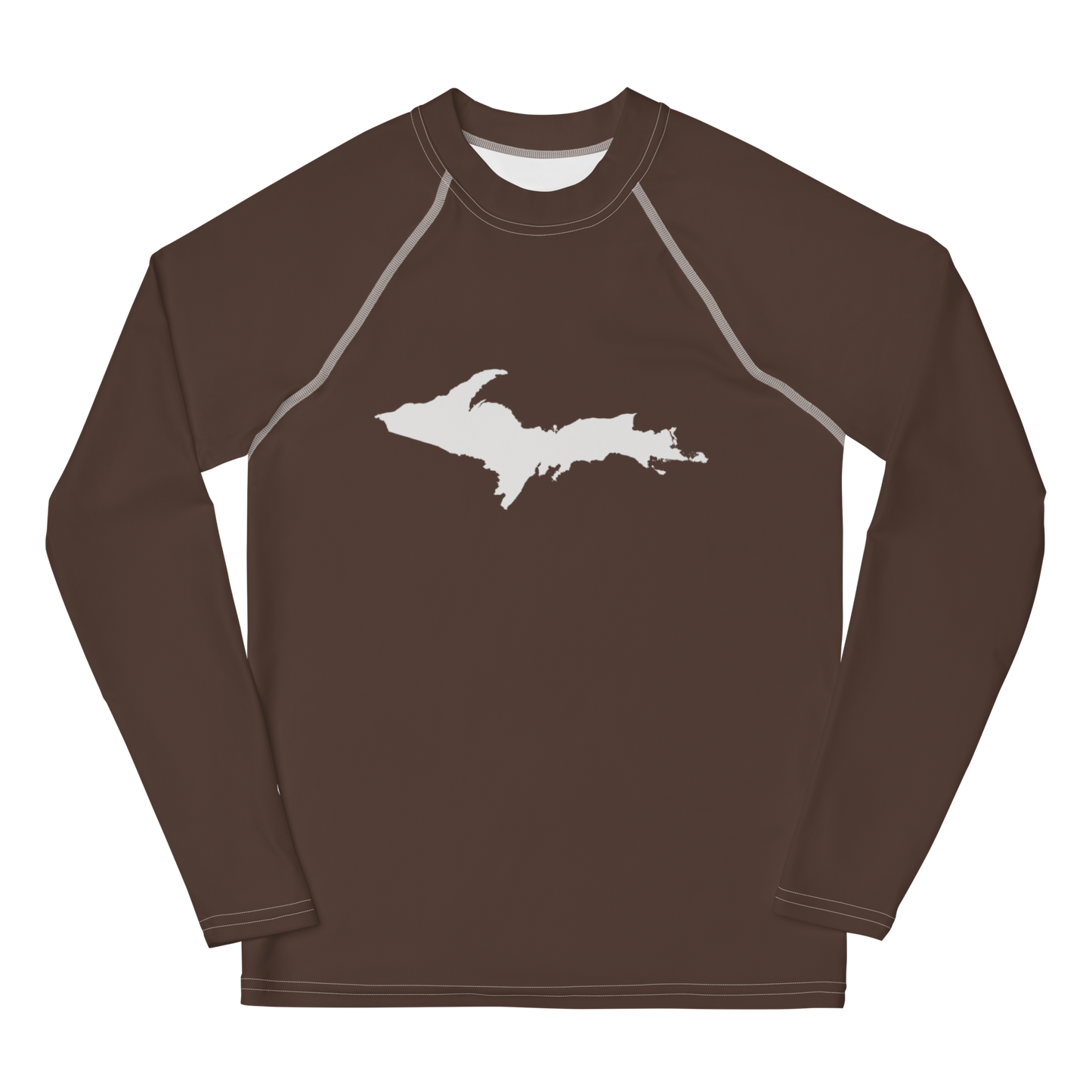 Michigan Upper Peninsula Rash Guard (w/ UP Outline) | Youth - Hickory Color