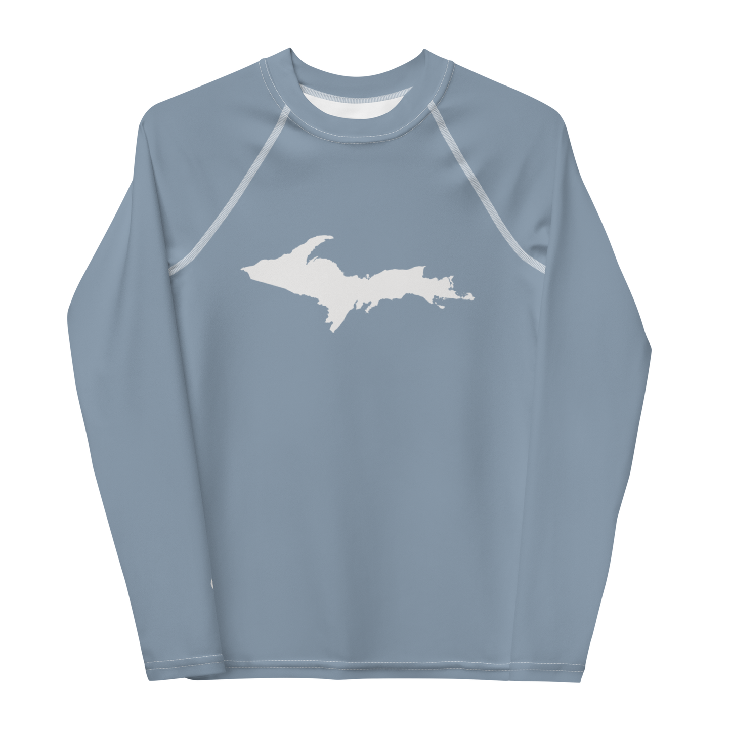 Michigan Upper Peninsula Rash Guard (w/ UP Outline) | Youth - B-24 Grey