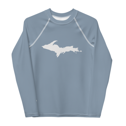 Michigan Upper Peninsula Rash Guard (w/ UP Outline) | Youth - B-24 Grey