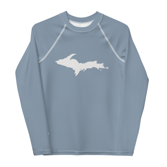 Michigan Upper Peninsula Rash Guard (w/ UP Outline) | Youth - B-24 Grey