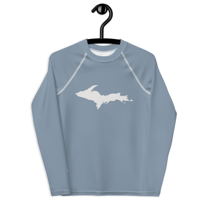 Michigan Upper Peninsula Rash Guard (w/ UP Outline) | Youth - B-24 Grey