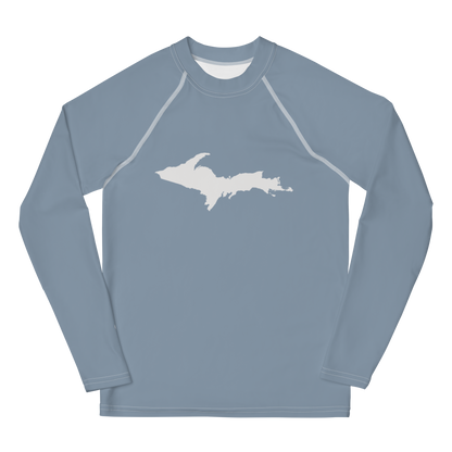 Michigan Upper Peninsula Rash Guard (w/ UP Outline) | Youth - B-24 Grey