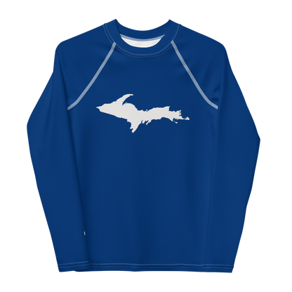 Michigan Upper Peninsula Rash Guard (w/ UP Outline) | Youth - Dearborn Blue