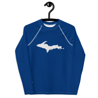 Michigan Upper Peninsula Rash Guard (w/ UP Outline) | Youth - Dearborn Blue