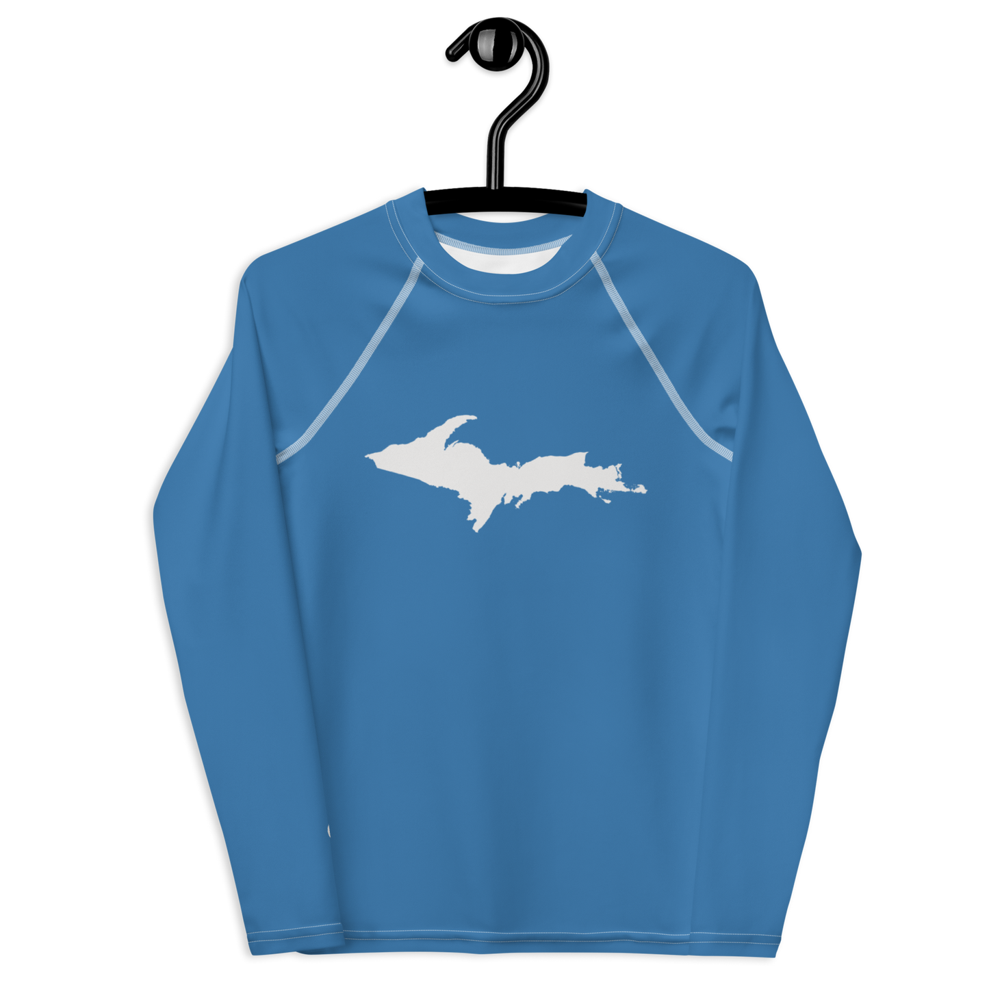 Michigan Upper Peninsula Rash Guard (w/ UP Outline) | Youth - Lake Superior Blue