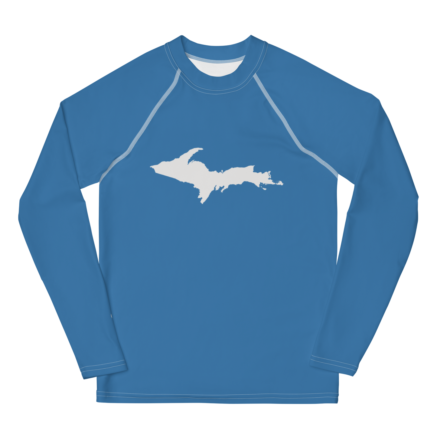 Michigan Upper Peninsula Rash Guard (w/ UP Outline) | Youth - Lake Superior Blue