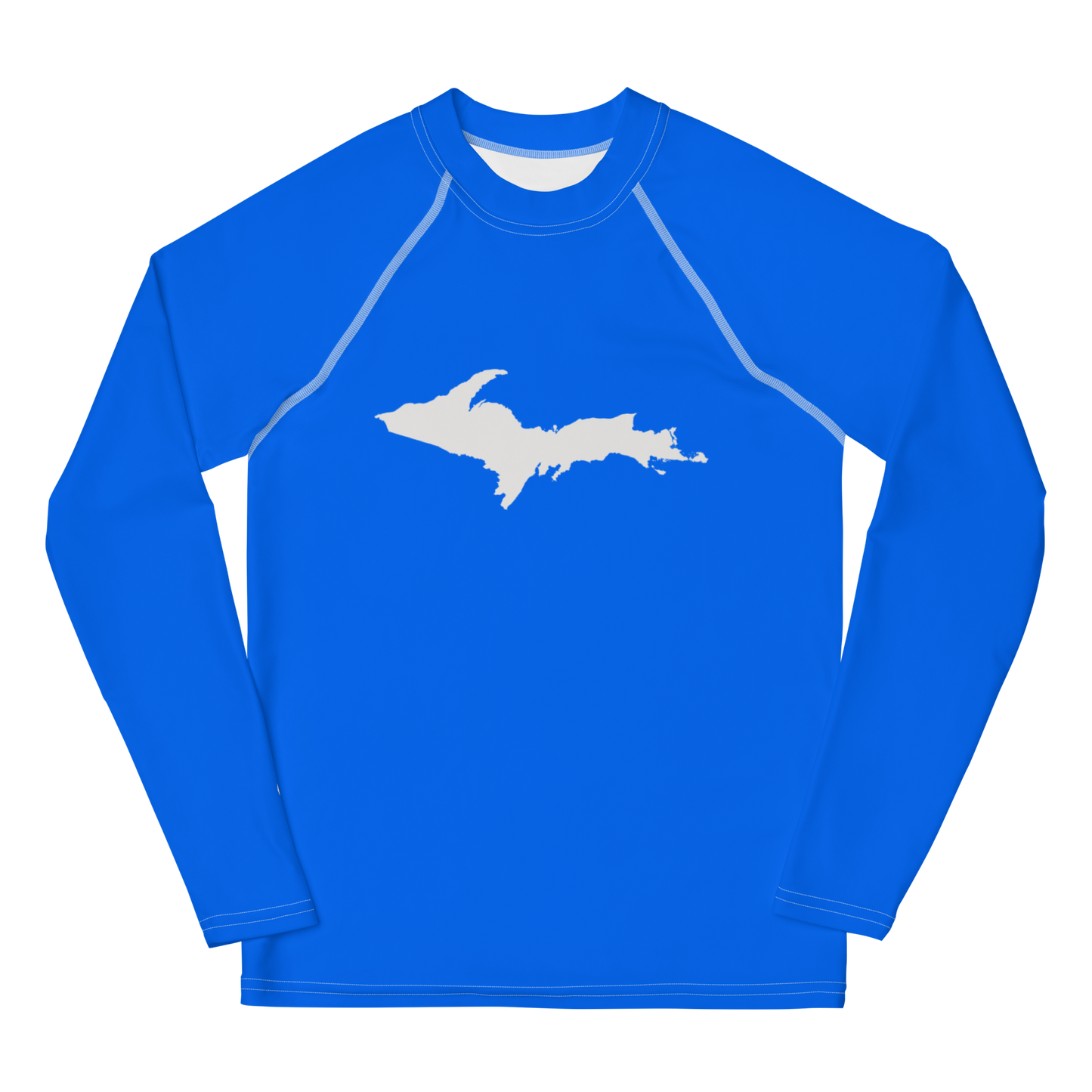 Michigan Upper Peninsula Rash Guard (w/ UP Outline) | Youth - Motor Town Blue