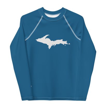 Michigan Upper Peninsula Rash Guard (w/ UP Outline) | Youth - Blueberry