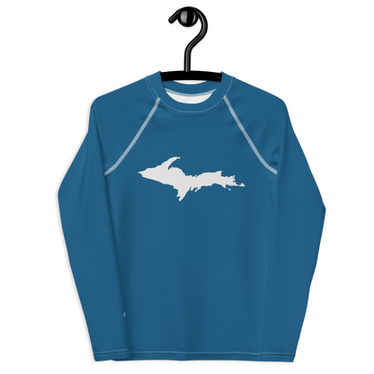 Michigan Upper Peninsula Rash Guard (w/ UP Outline) | Youth - Blueberry