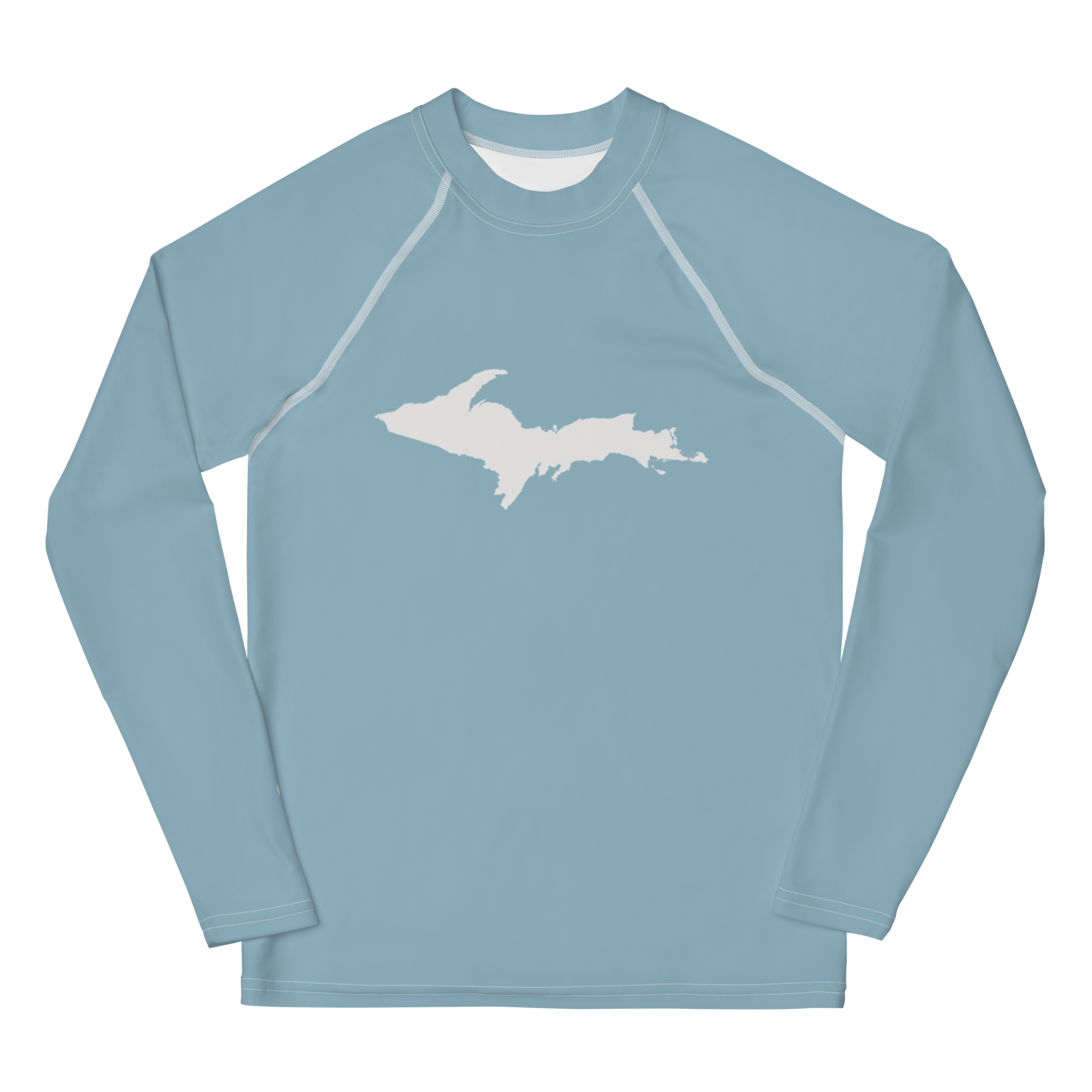 Michigan Upper Peninsula Rash Guard (w/ UP Outline) | Youth - Opal Blue