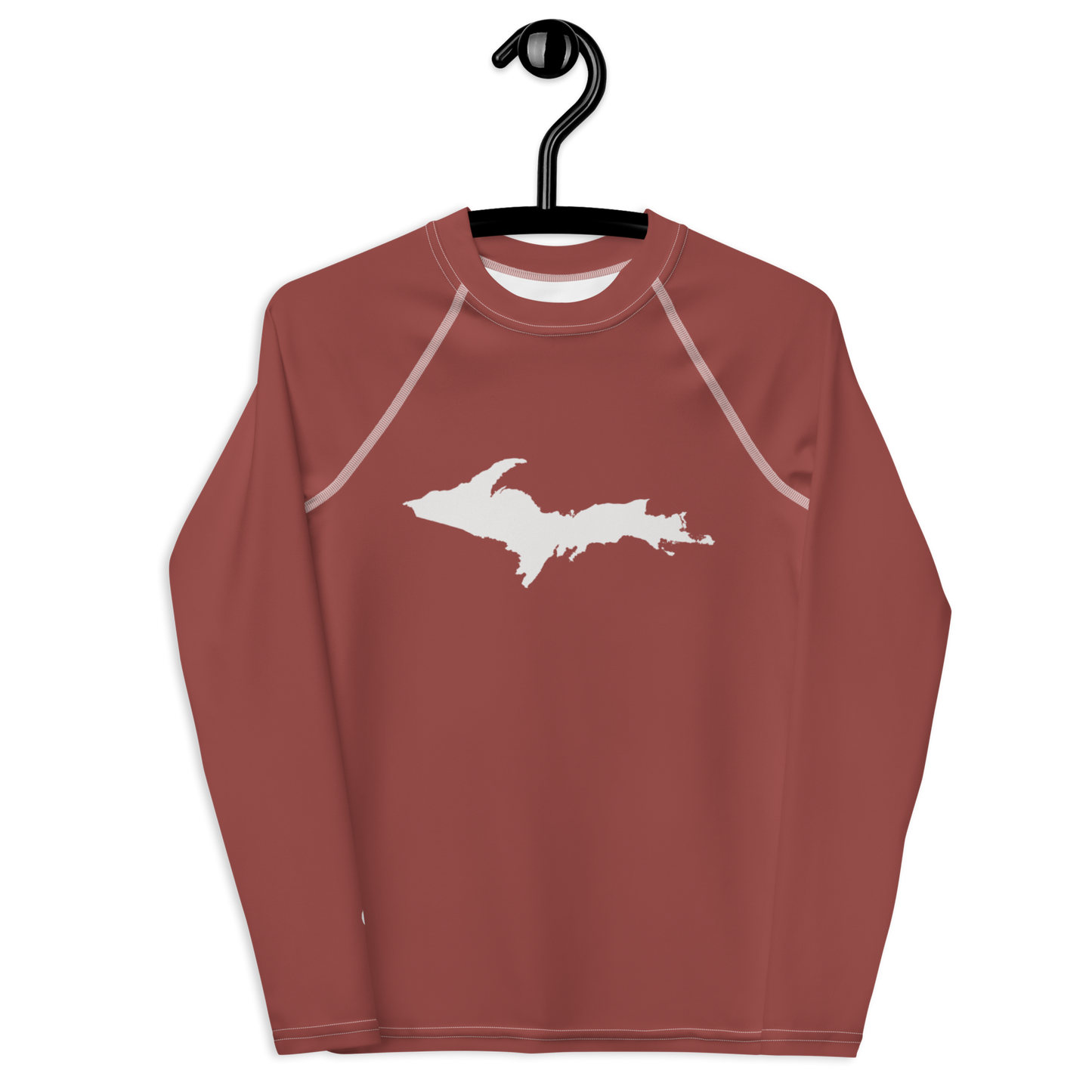 Michigan Upper Peninsula Rash Guard (w/ UP Outline) | Youth - Ore Dock Red