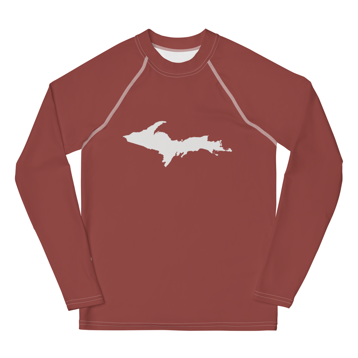 Michigan Upper Peninsula Rash Guard (w/ UP Outline) | Youth - Ore Dock Red