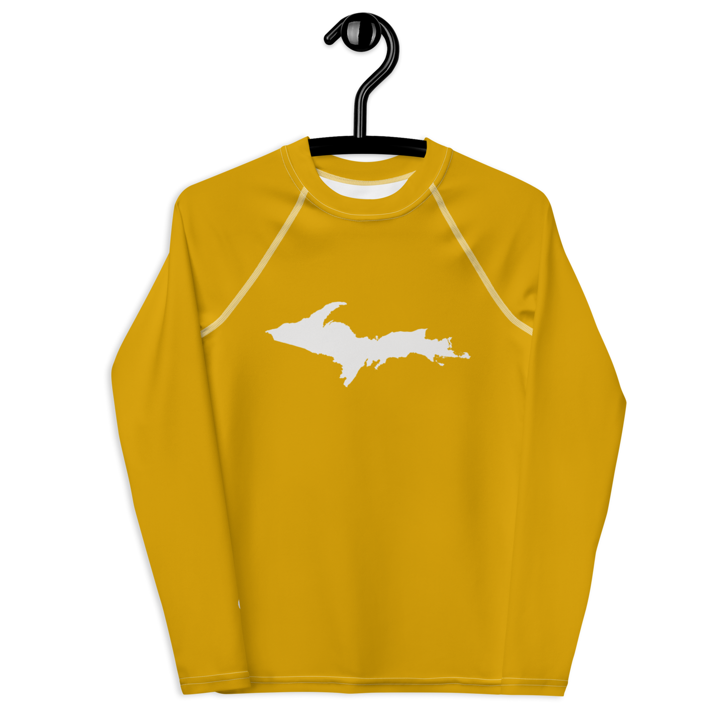 Michigan Upper Peninsula Rash Guard (w/ UP Outline) | Youth - Gold