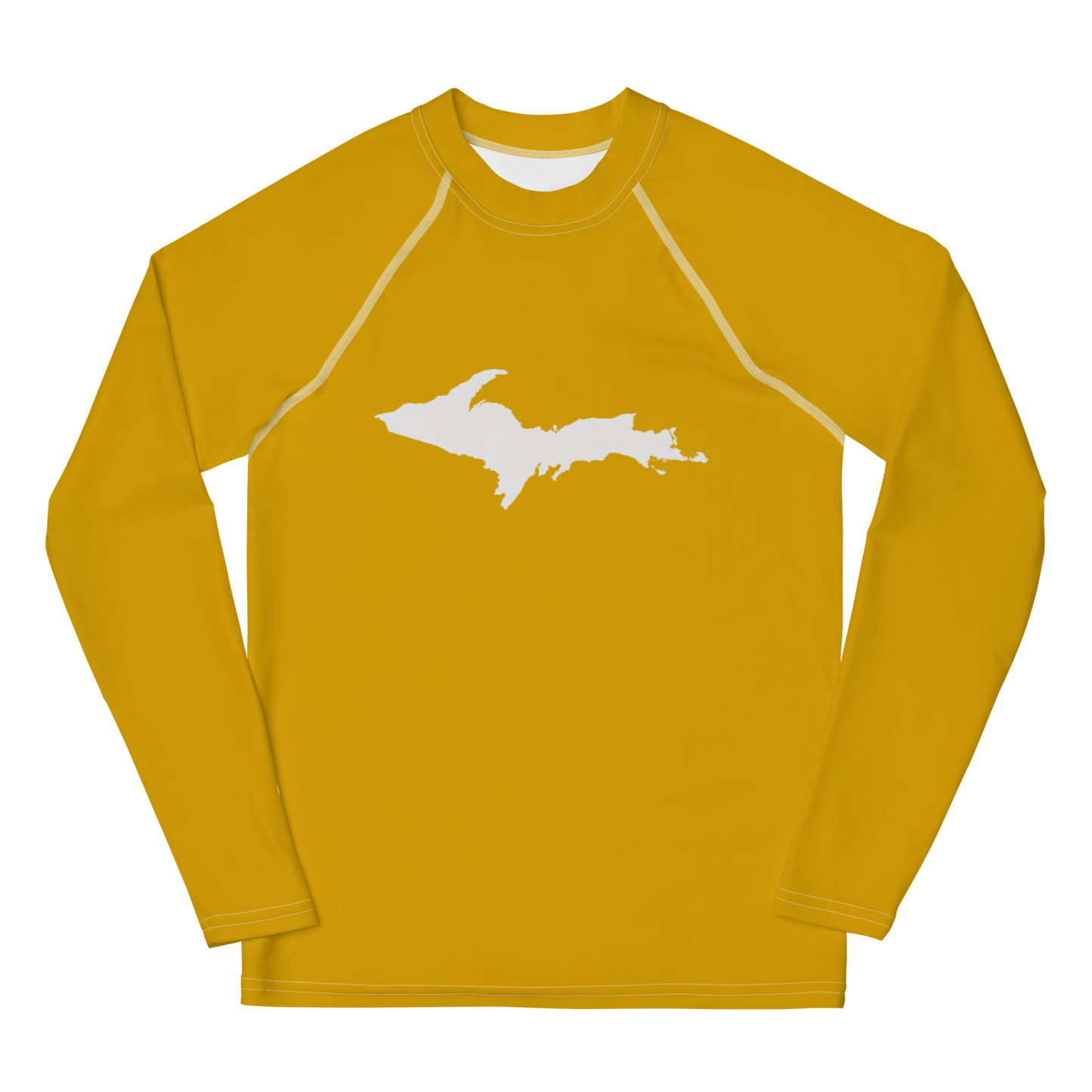 Michigan Upper Peninsula Rash Guard (w/ UP Outline) | Youth - Gold