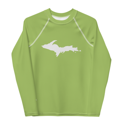 Michigan Upper Peninsula Rash Guard (w/ UP Outline) | Youth - Gooseberry Green