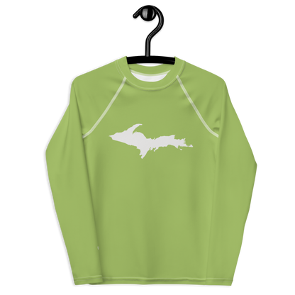 Michigan Upper Peninsula Rash Guard (w/ UP Outline) | Youth - Gooseberry Green