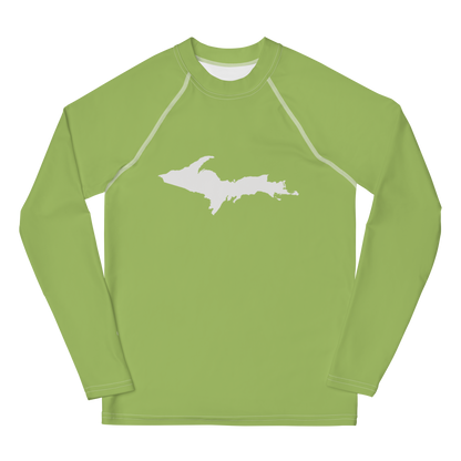 Michigan Upper Peninsula Rash Guard (w/ UP Outline) | Youth - Gooseberry Green