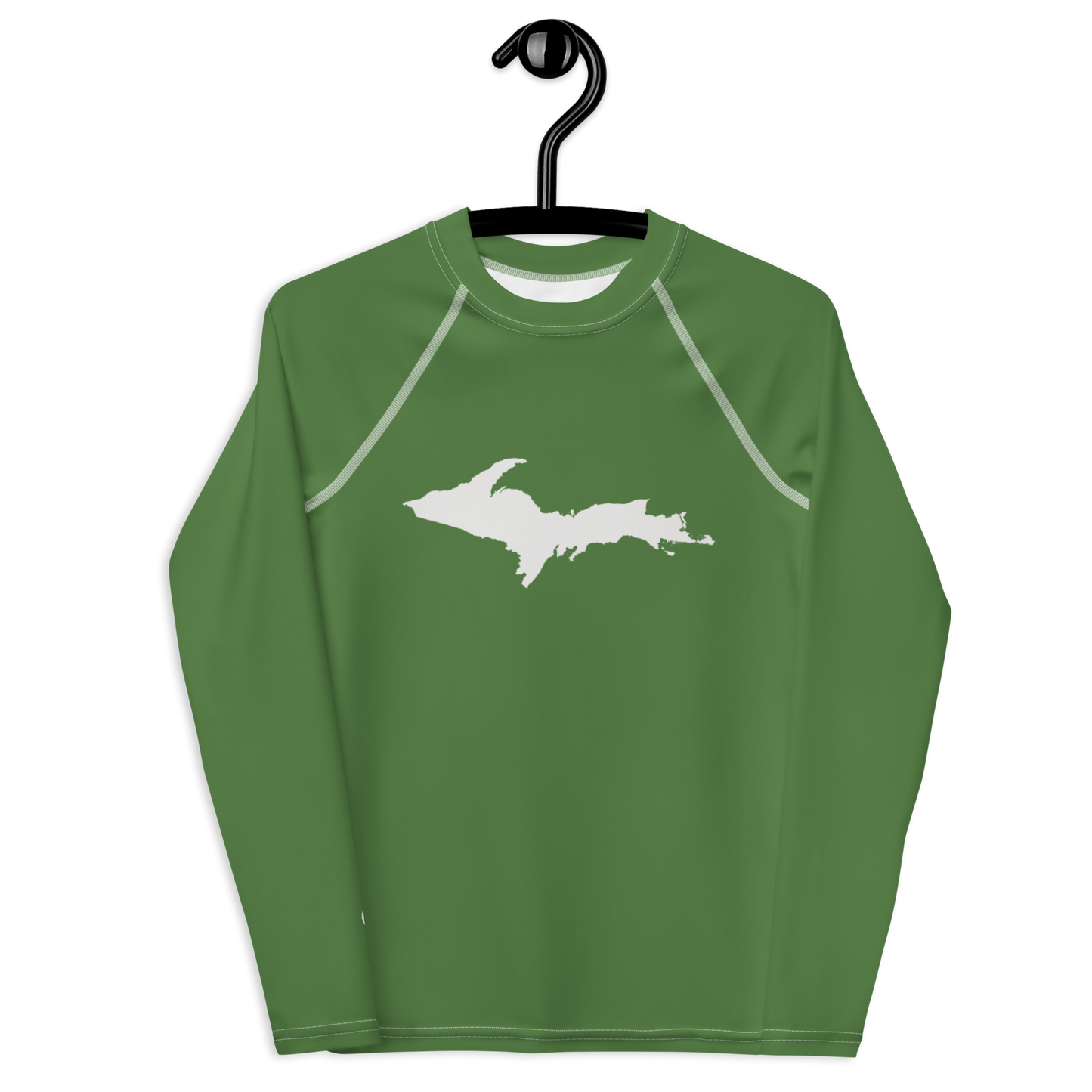 Michigan Upper Peninsula Rash Guard (w/ UP Outline) | Youth - Pine Green