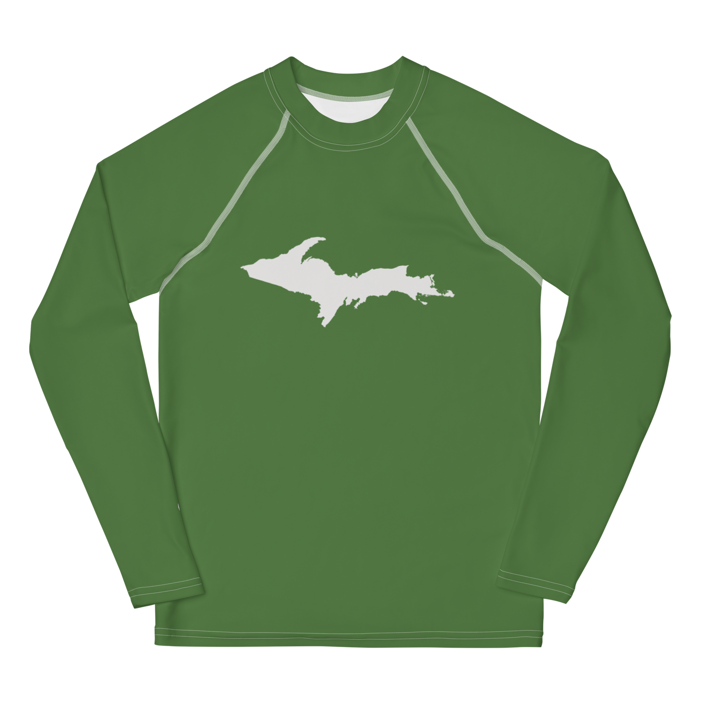 Michigan Upper Peninsula Rash Guard (w/ UP Outline) | Youth - Pine Green