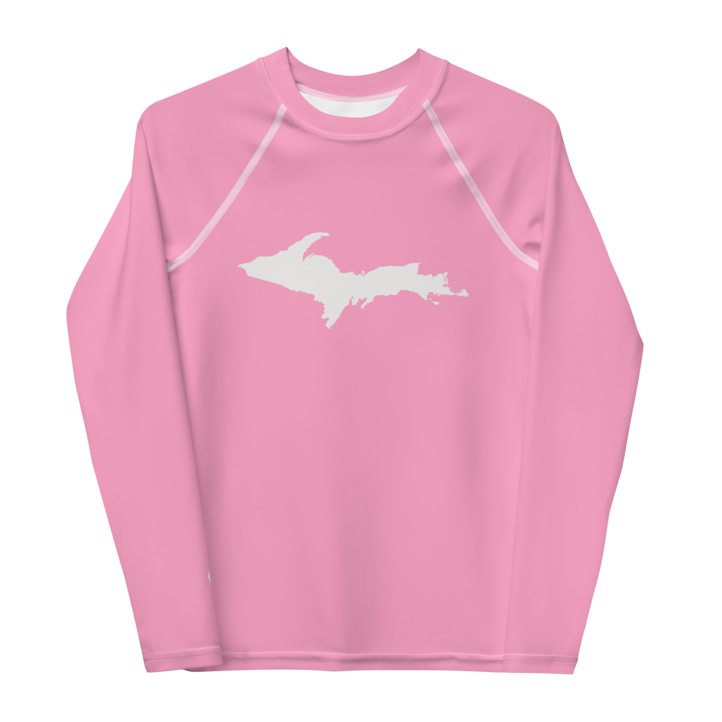 Michigan Upper Peninsula Rash Guard (w/ UP Outline) | Youth - '67 Caddie Pink