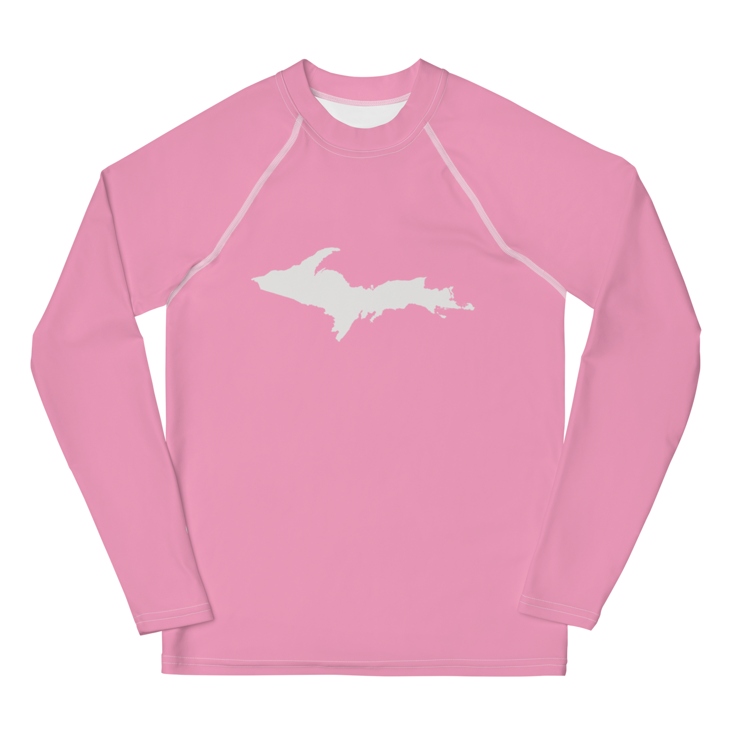 Michigan Upper Peninsula Rash Guard (w/ UP Outline) | Youth - '67 Caddie Pink