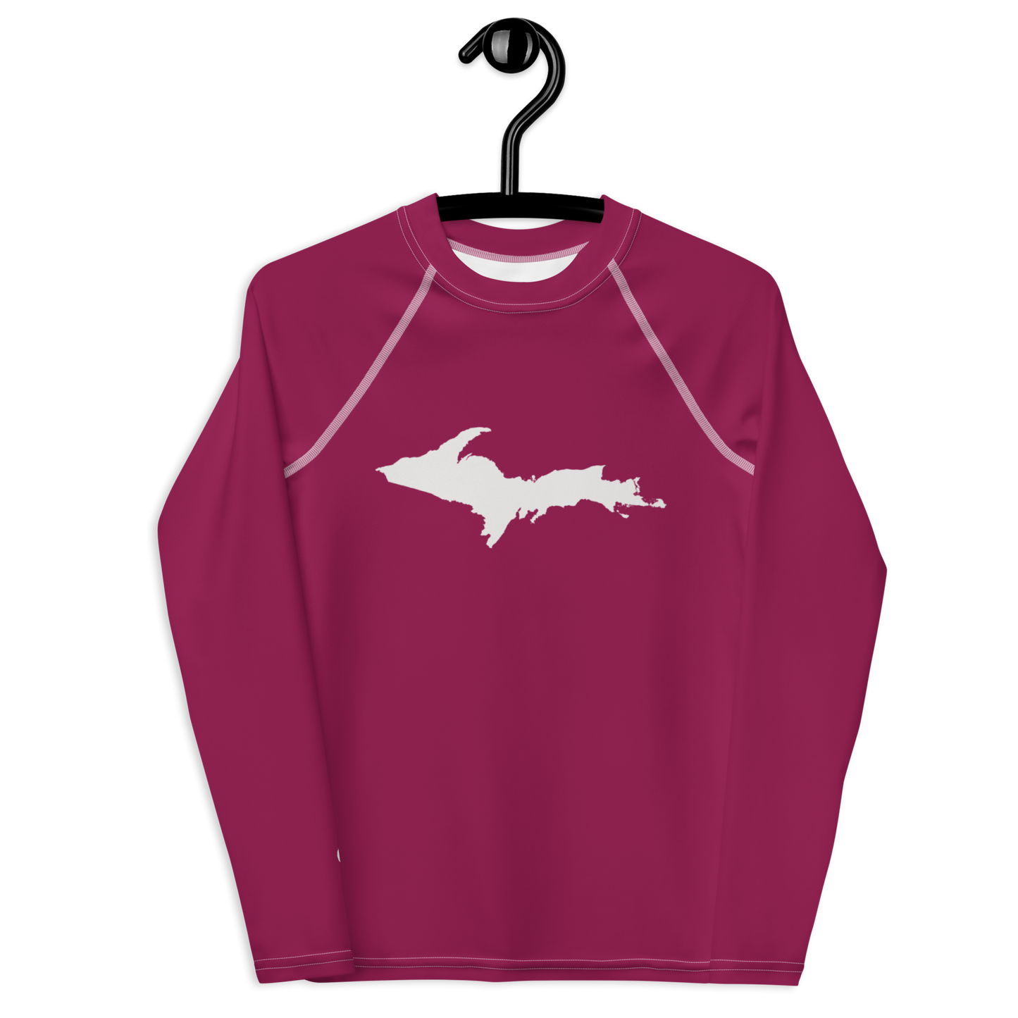 Michigan Upper Peninsula Rash Guard (w/ UP Outline) | Youth - Ruby Red