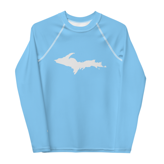 Michigan Upper Peninsula Rash Guard (w/ UP Outline) | Youth - DTW Blue