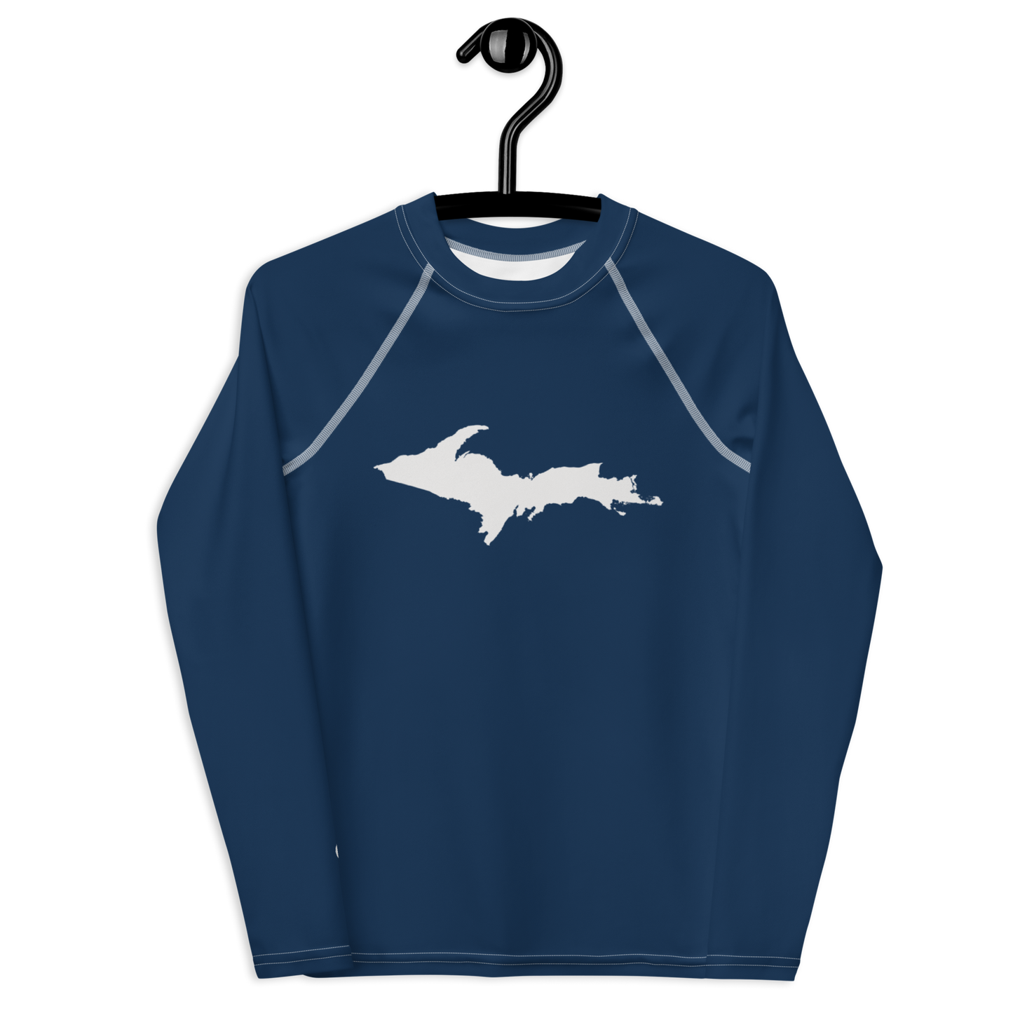 Michigan Upper Peninsula Rash Guard (w/ UP Outline) | Youth - Navy