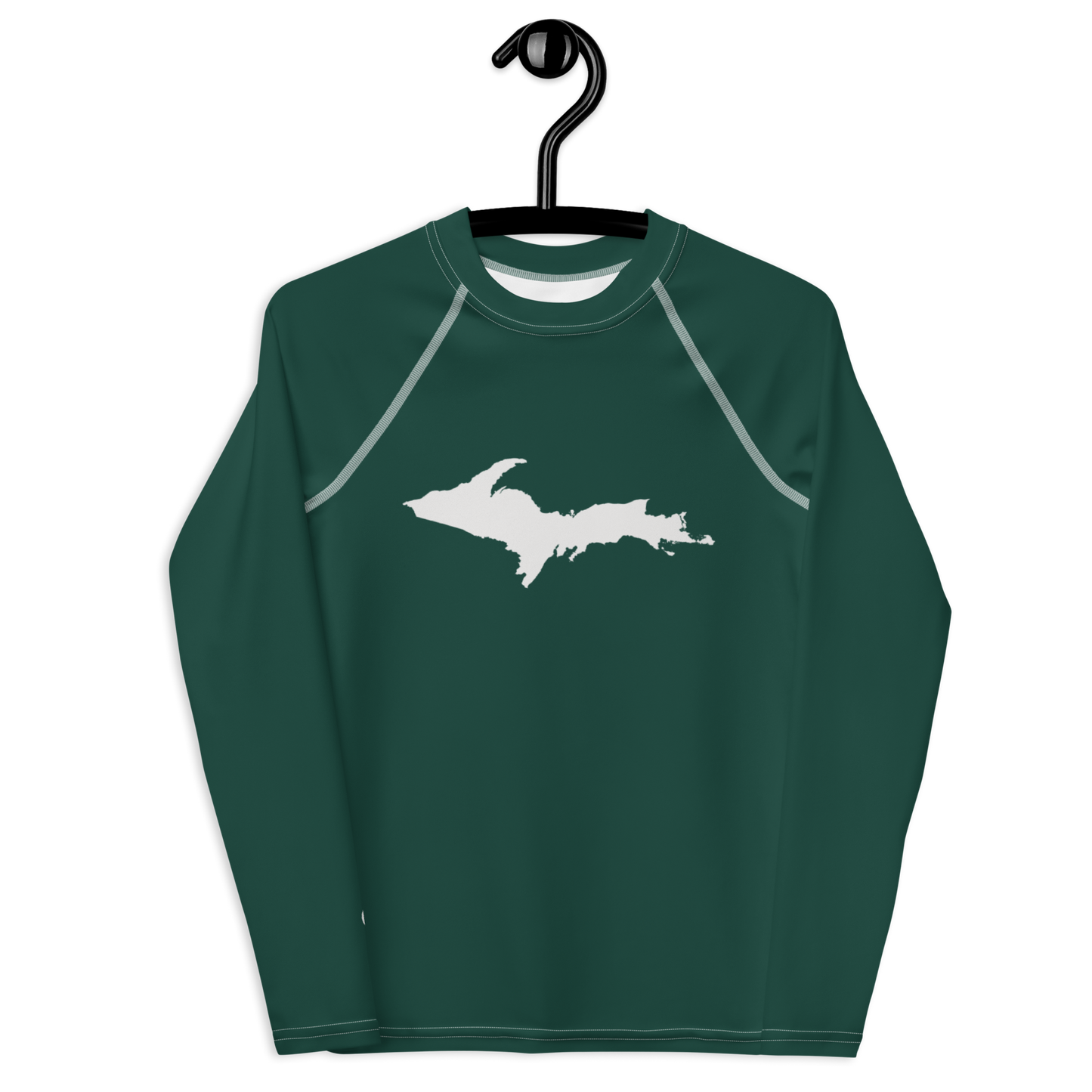 Michigan Upper Peninsula Rash Guard (w/ UP Outline) | Youth - Laconic Green