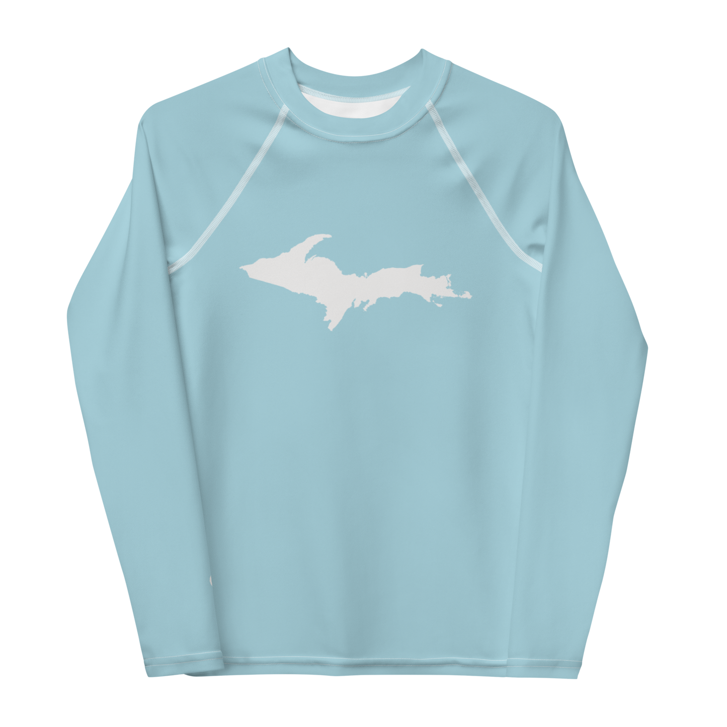 Michigan Upper Peninsula Rash Guard (w/ UP Outline) | Youth - '58 Caddie Blue