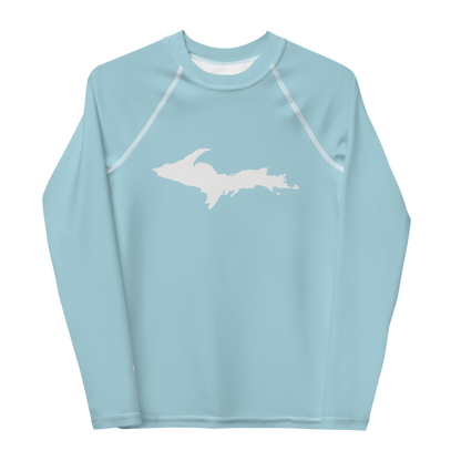 Michigan Upper Peninsula Rash Guard (w/ UP Outline) | Youth - '58 Caddie Blue