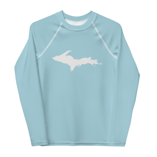 Michigan Upper Peninsula Rash Guard (w/ UP Outline) | Youth - '58 Caddie Blue