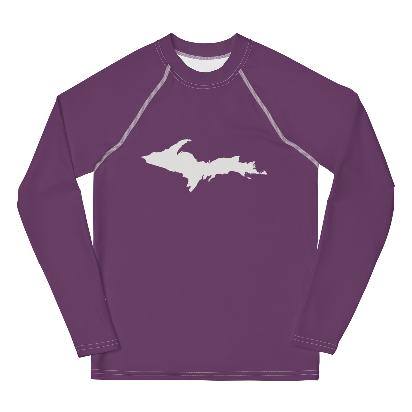 Michigan Upper Peninsula Rash Guard (w/ UP Outline) | Youth - Plum