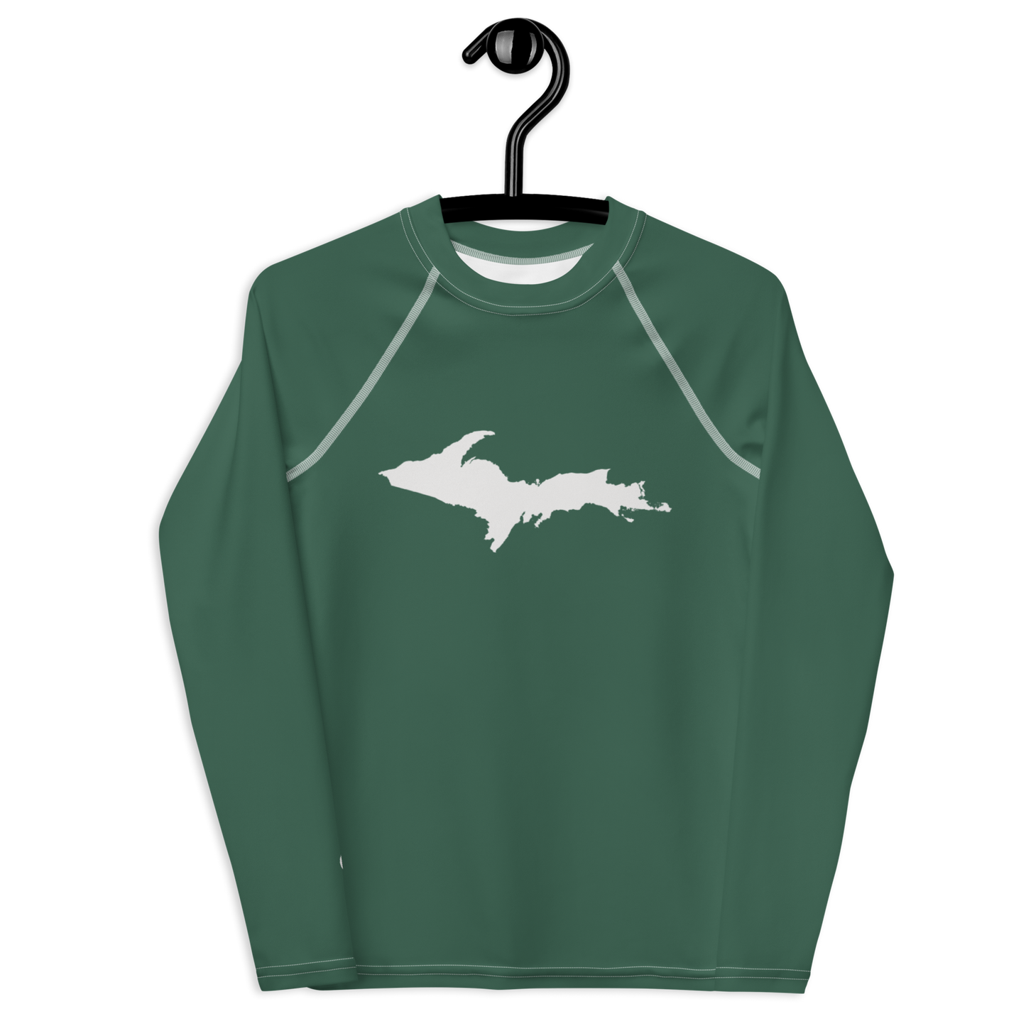 Michigan Upper Peninsula Rash Guard (w/ UP Outline) | Youth - Ginger Ale Green