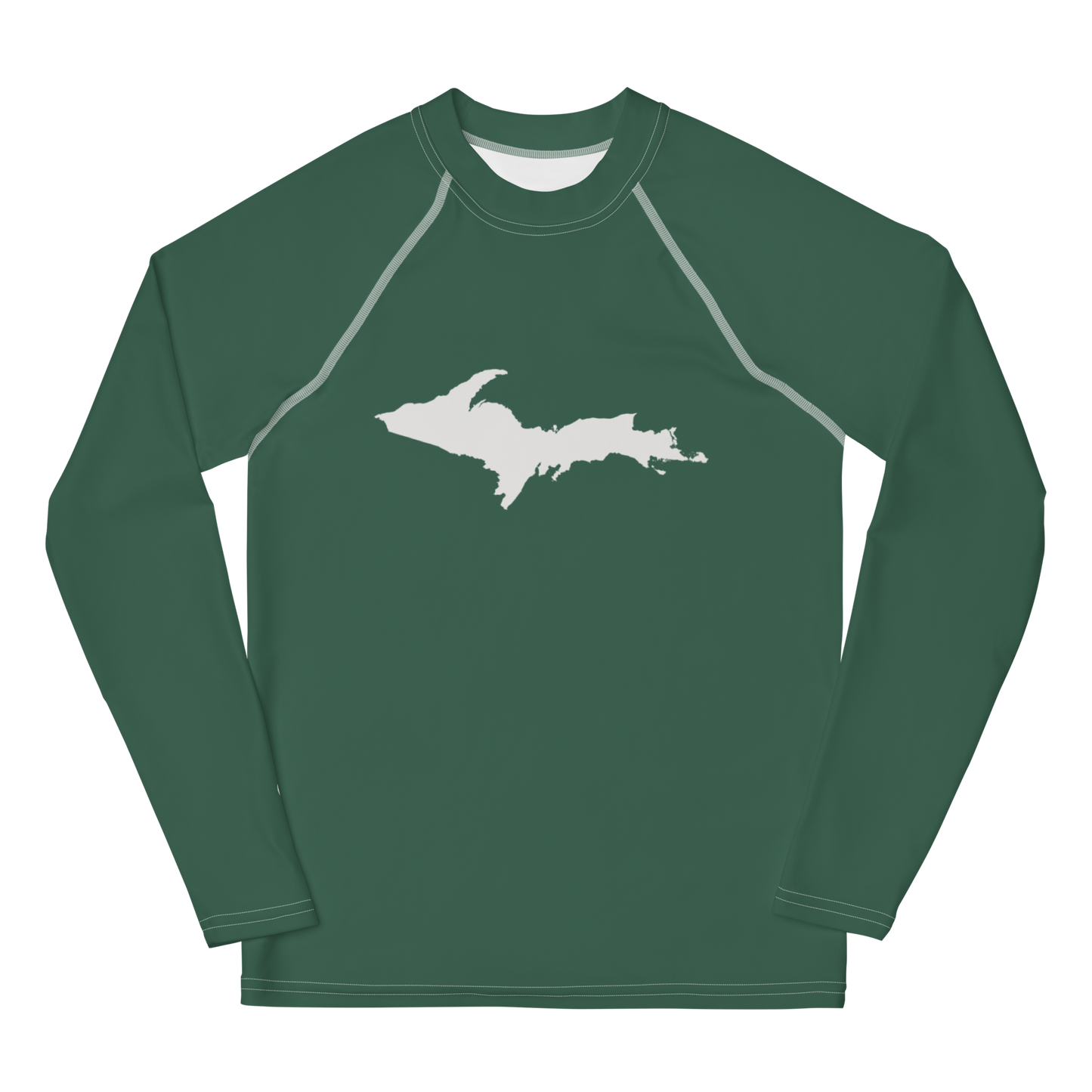 Michigan Upper Peninsula Rash Guard (w/ UP Outline) | Youth - Ginger Ale Green