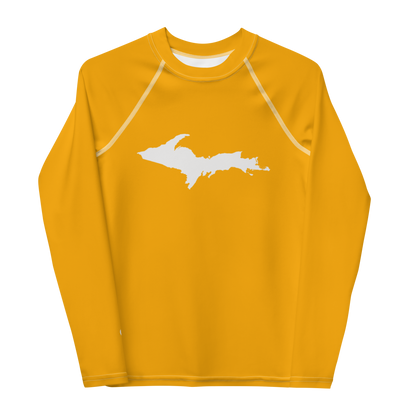 Michigan Upper Peninsula Rash Guard (w/ UP Outline) | Youth - Azure