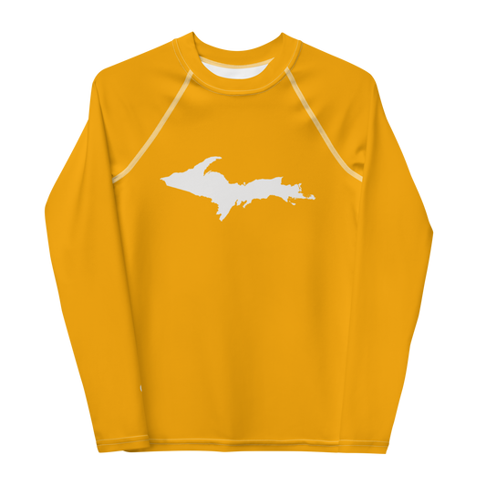 Michigan Upper Peninsula Rash Guard (w/ UP Outline) | Youth - Azure