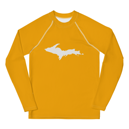 Michigan Upper Peninsula Rash Guard (w/ UP Outline) | Youth - Azure