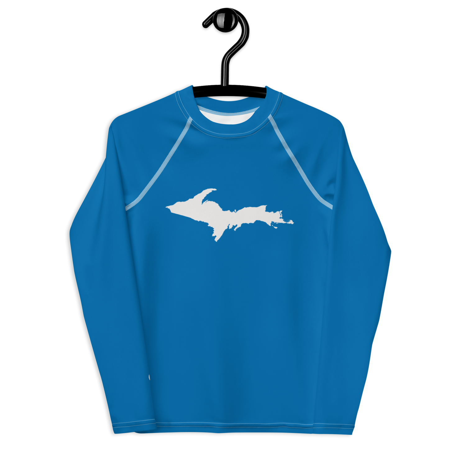 Michigan Upper Peninsula Rash Guard (w/ UP Outline) | Youth - Azure