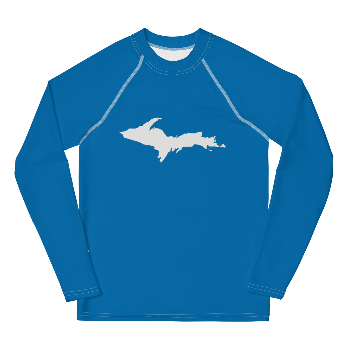 Michigan Upper Peninsula Rash Guard (w/ UP Outline) | Youth - Azure