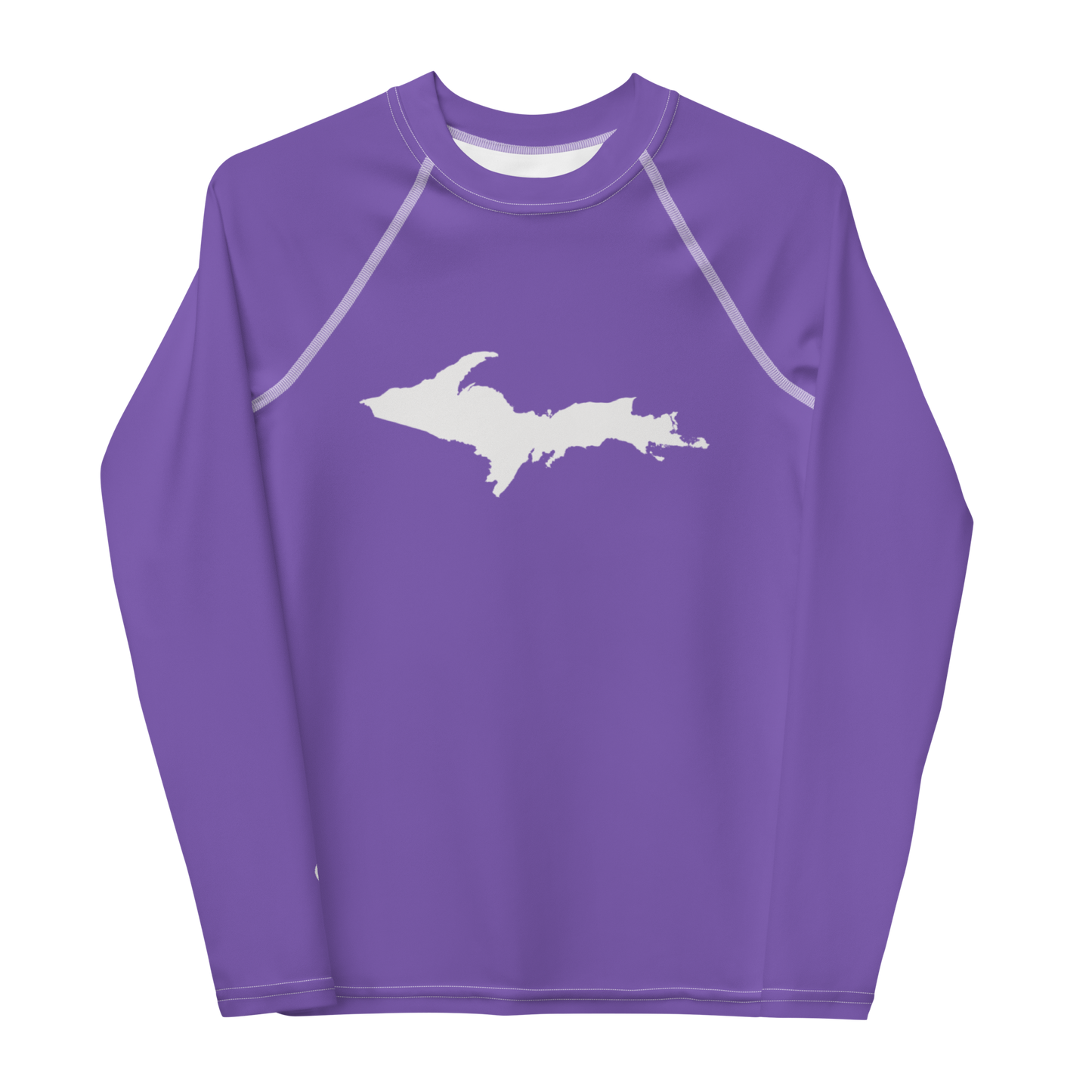 Michigan Upper Peninsula Rash Guard (w/ UP Outline) | Youth - Lake Iris