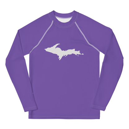 Michigan Upper Peninsula Rash Guard (w/ UP Outline) | Youth - Lake Iris